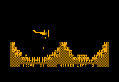 Mad Bomber, The game screenshot for Commodore PET